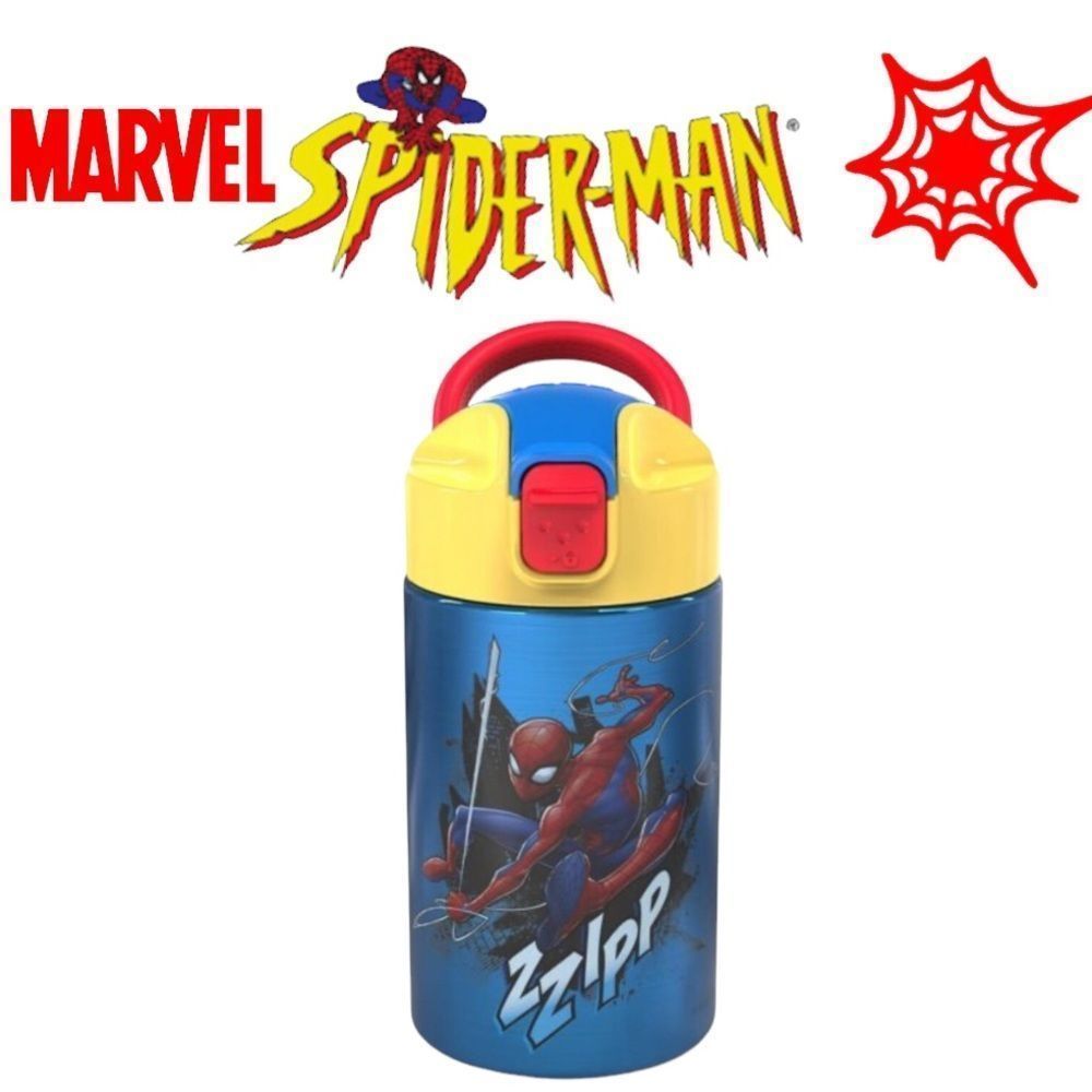 Spider-Man 14oz Stainless Steel Double Wall Valiant Bottle - Zak Designs Thermos